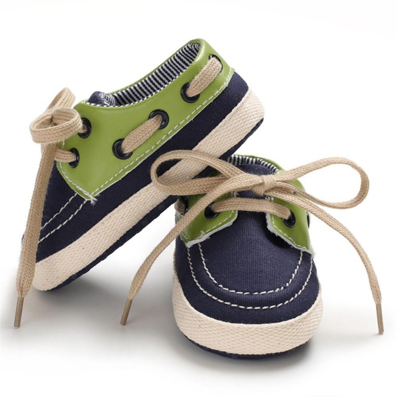 Baby Boys Lace-Up Color Block Shoes Childrens Shoes 
