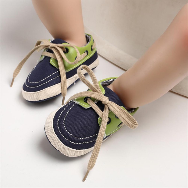 Baby Boys Lace-Up Color Block Shoes Childrens Shoes 