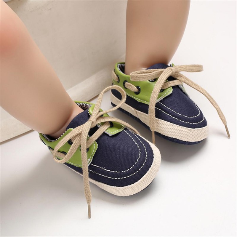 Baby Boys Lace-Up Color Block Shoes Childrens Shoes 