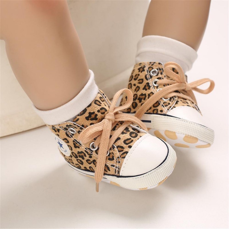 Baby Unisex Lace Up Canvas Cartoon Printed Casual Sneakers Kids Shoes vendors