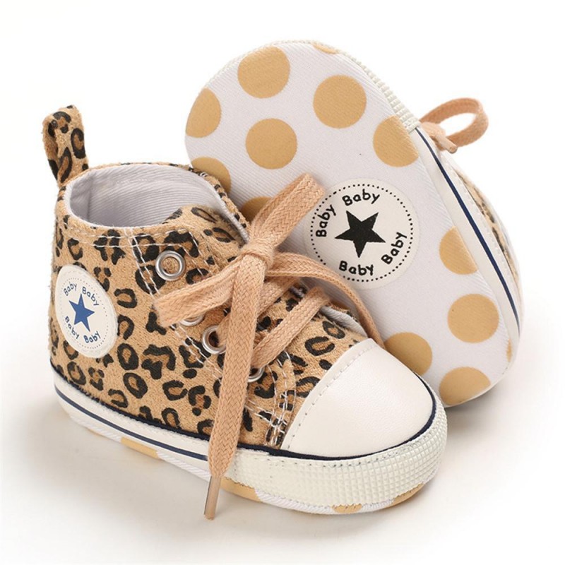 Baby Unisex Lace Up Canvas Cartoon Printed Casual Sneakers Kids Shoes vendors