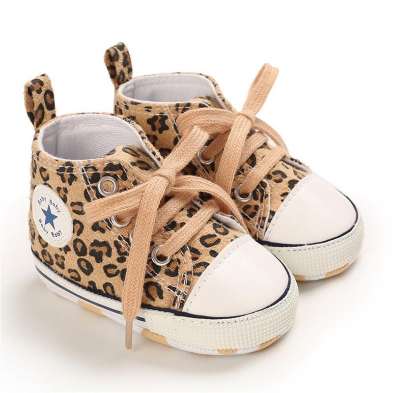 Baby Unisex Lace Up Canvas Cartoon Printed Casual Sneakers Kids Shoes vendors