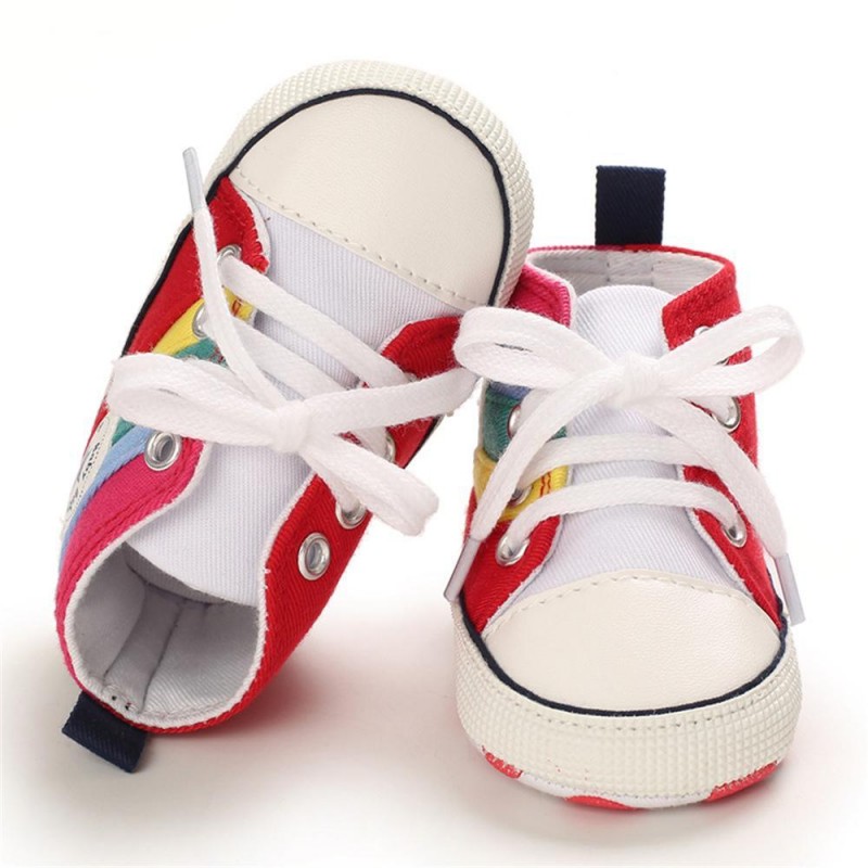 Baby Unisex Lace Up Canvas Cartoon Printed Casual Sneakers Kids Shoes vendors