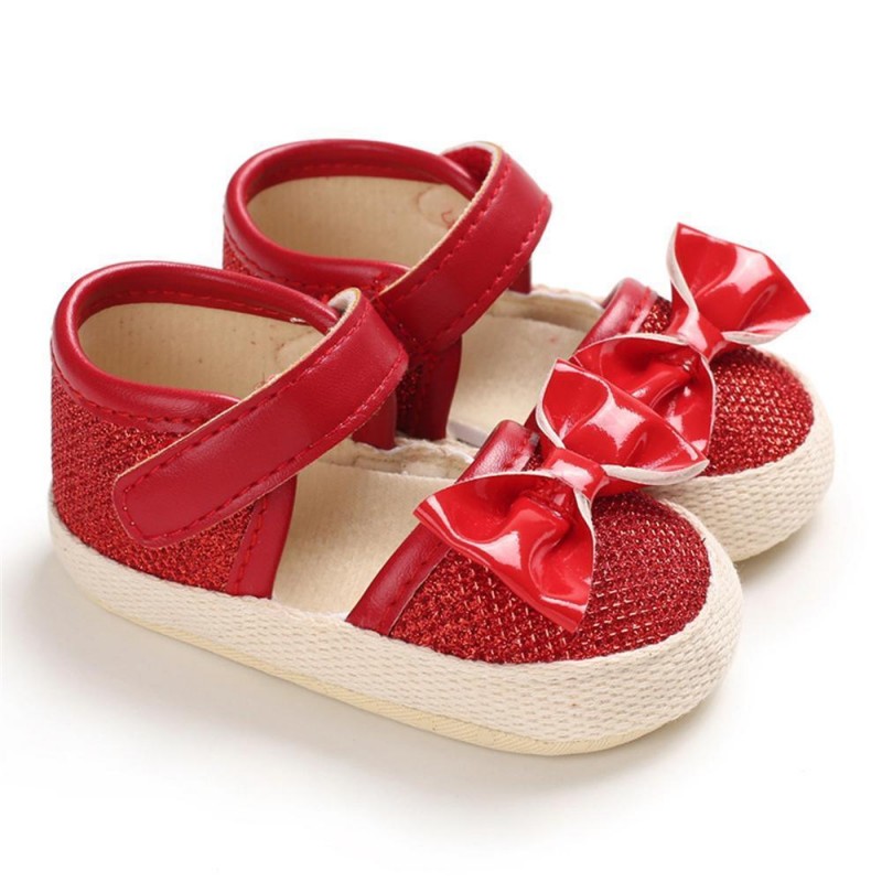 Girls Magic Tape Bow Decor Sandals Girls Shoes 