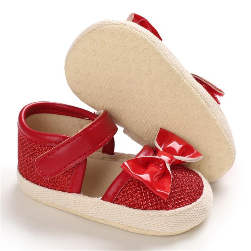 Girls Magic Tape Bow Decor Sandals Girls Shoes 
