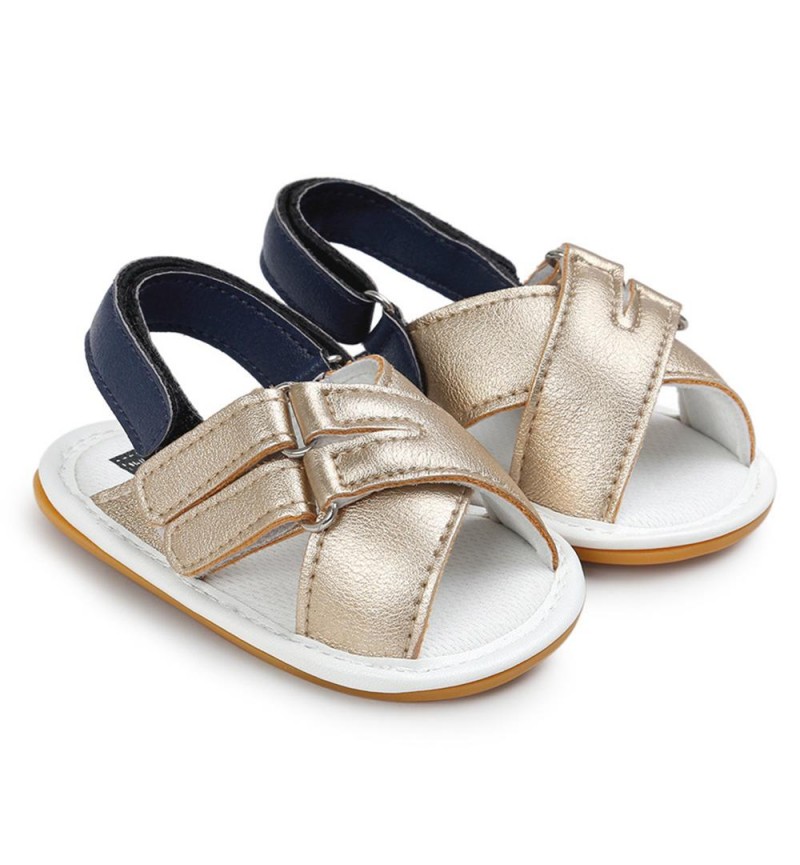 Baby Girls Magic Tape Open Toe PU Sandals Kids Shoes