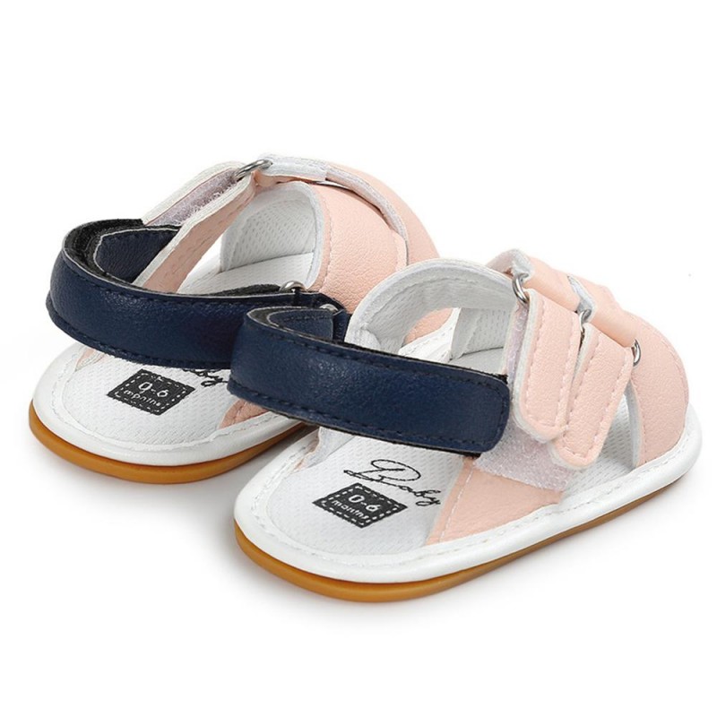Baby Girls Magic Tape Open Toe PU Sandals Kids Shoes