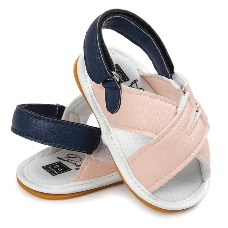 Baby Girls Magic Tape Open Toe PU Sandals Kids Shoes