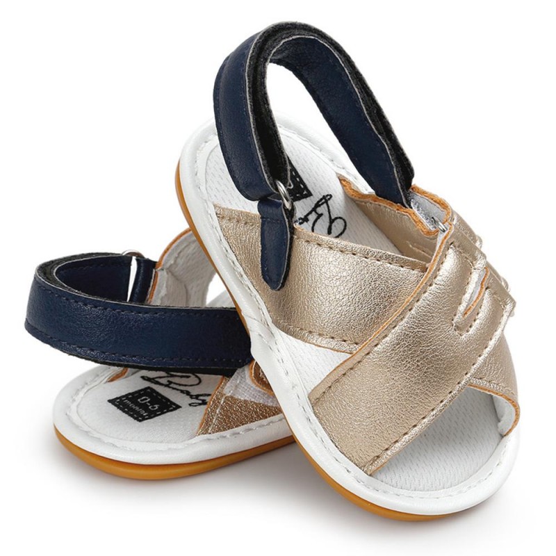 Baby Girls Magic Tape Open Toe PU Sandals Kids Shoes