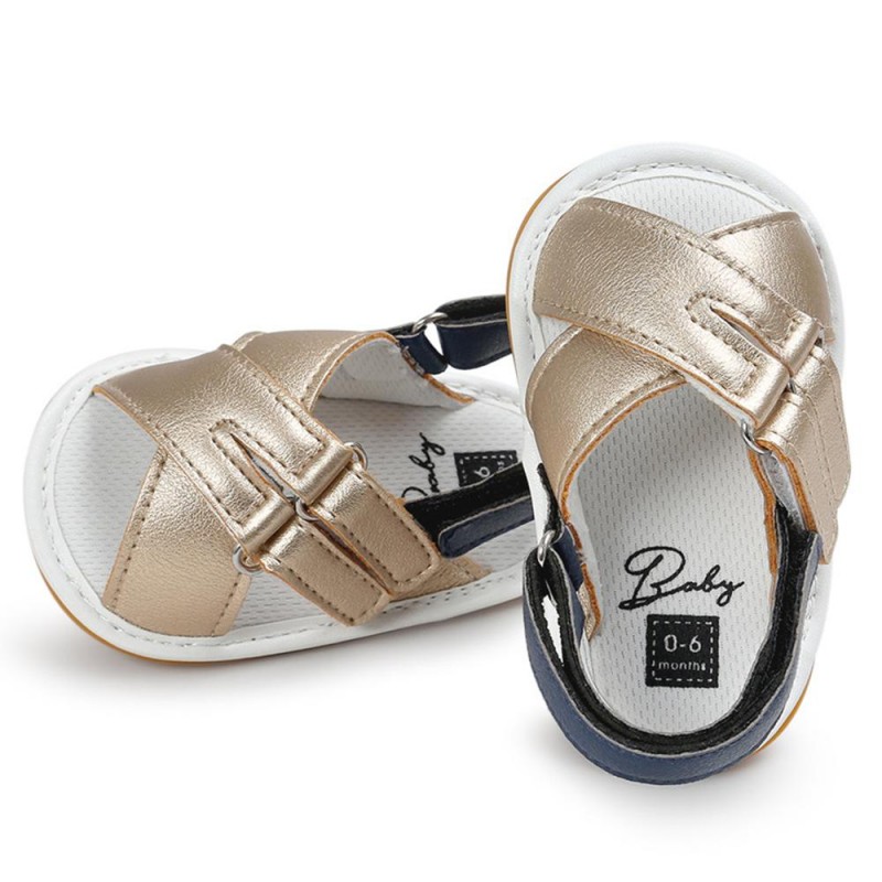 Baby Girls Magic Tape Open Toe PU Sandals Kids Shoes