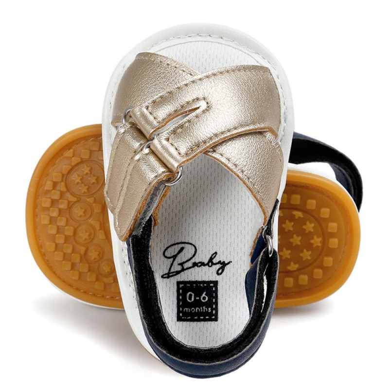 Baby Girls Magic Tape Open Toe PU Sandals Kids Shoes