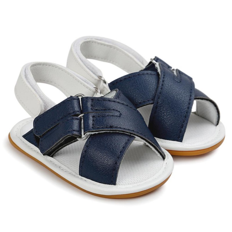 Baby Girls Magic Tape Open Toe PU Sandals Kids Shoes