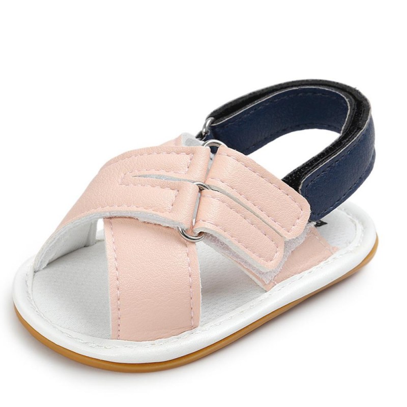 Baby Girls Magic Tape Open Toe PU Sandals Kids Shoes