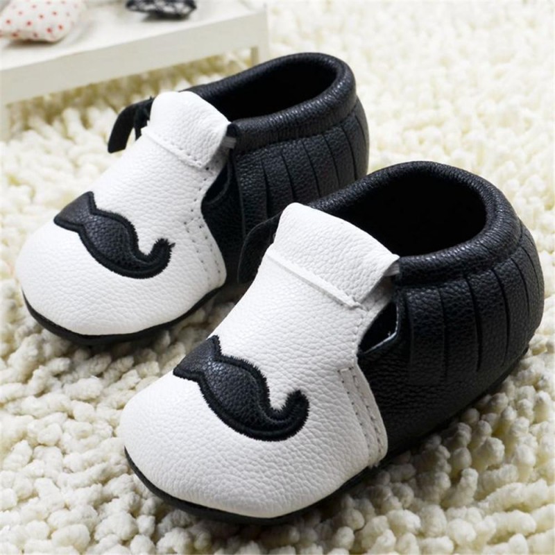 Baby Boys Mustache Pattern Slip On Infant shoes