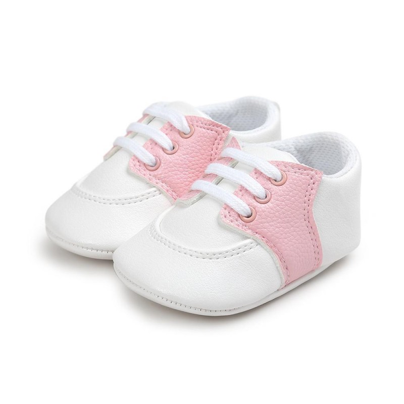 Baby Non-Slip Color Block Lace Up Sneakers Cheap Kid Shoes 