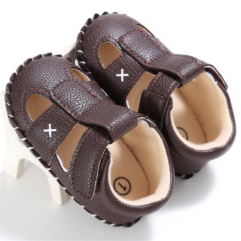 Baby PU Hollow-out Magic Tape Non-Slip Sandals Baby Shoes