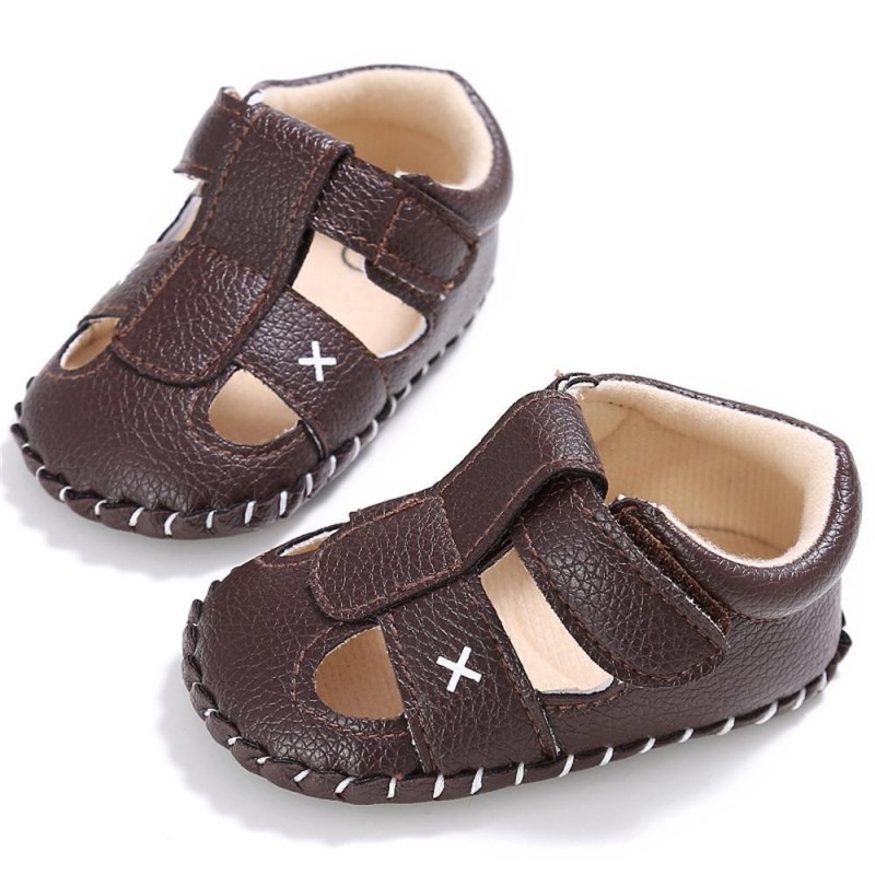 Baby PU Hollow-out Magic Tape Non-Slip Sandals Baby Shoes