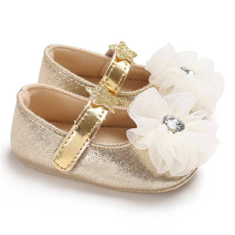 Baby Princess Bow Decor Magic Tape Star Sandals Kids Shoes