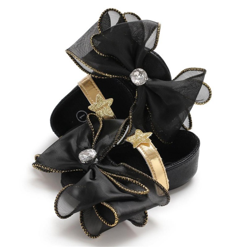 Baby Princess Bow Decor Magic Tape Star Sandals Kids Shoes