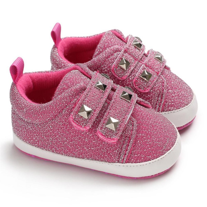 Baby Girls Rivet Magic Tape Casual Sneakers Girls Shoes 
