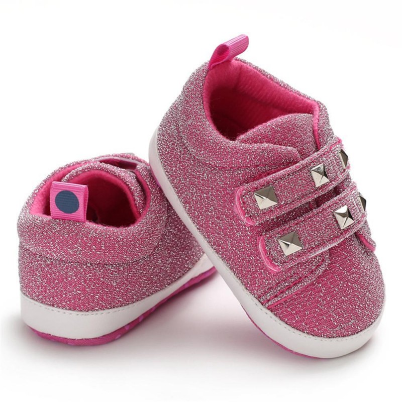 Baby Girls Rivet Magic Tape Casual Sneakers Girls Shoes 