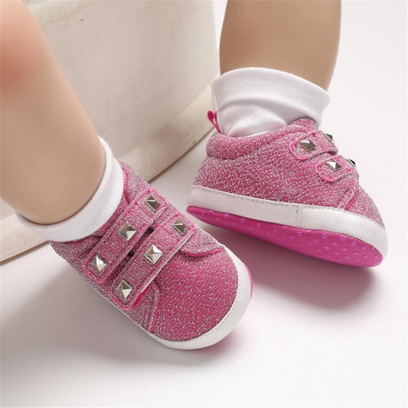 Baby Girls Rivet Magic Tape Casual Sneakers Girls Shoes 
