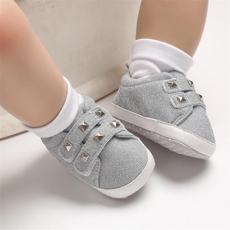 Baby Girls Rivet Magic Tape Casual Sneakers Girls Shoes 