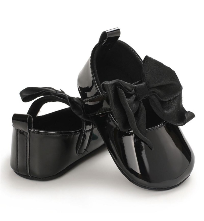Baby Girls Solid Bow Decor Soft Flats Shoes
