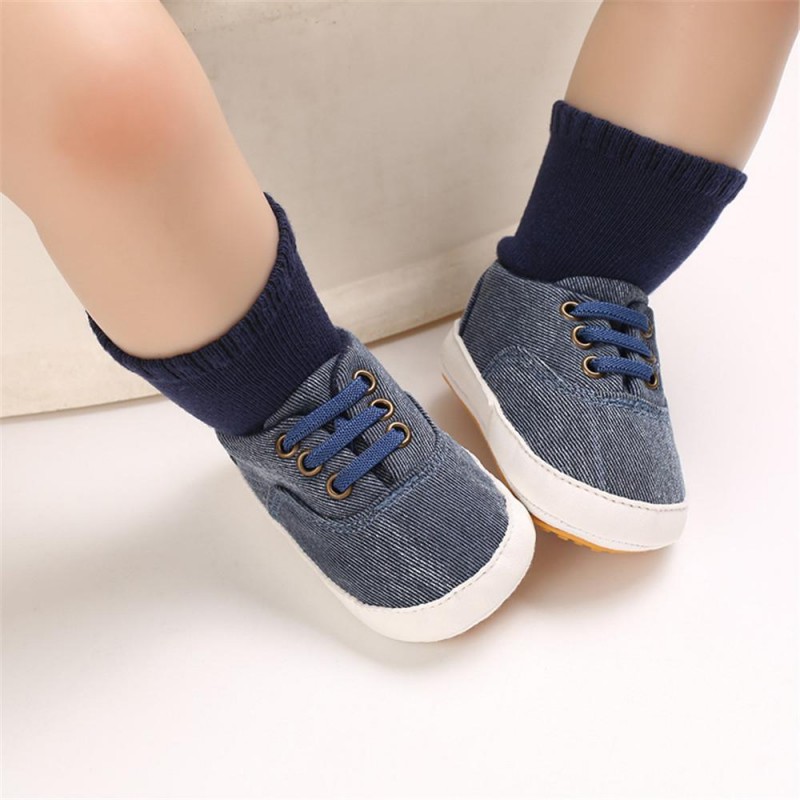 Baby Boys Solid Canvas Lace Up Sneakers Toddler Shoes