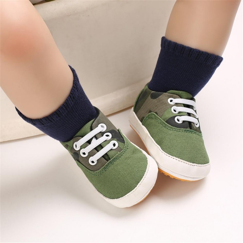 Baby Boys Solid Canvas Lace Up Sneakers Toddler Shoes