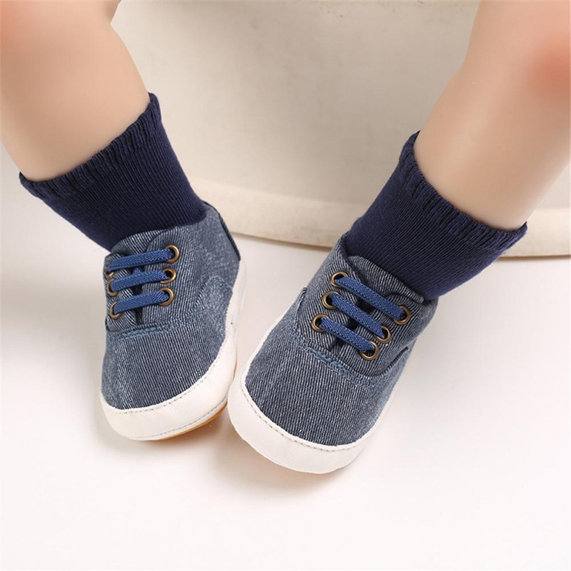 Baby Boys Solid Canvas Lace Up Sneakers Toddler Shoes
