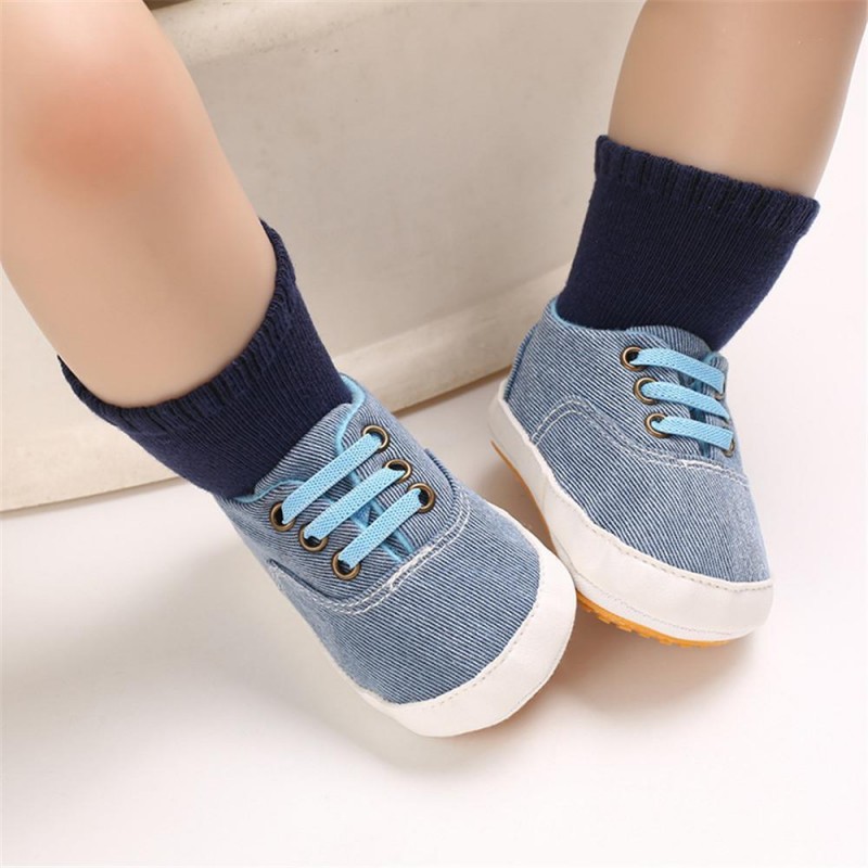 Baby Boys Solid Canvas Lace Up Sneakers Toddler Shoes