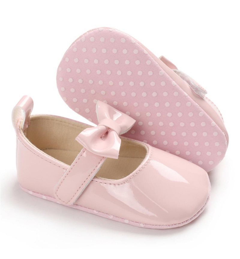 Baby Girls Solid Cute PU Magic Tape Shoes Baby Shoes