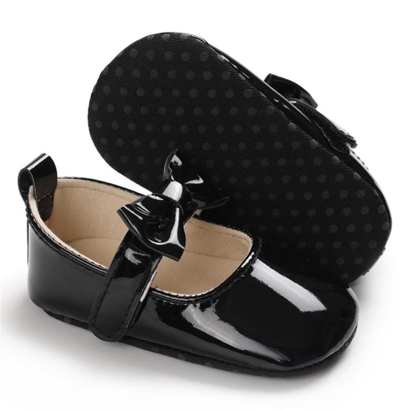 Baby Girls Solid Cute PU Magic Tape Shoes Baby Shoes