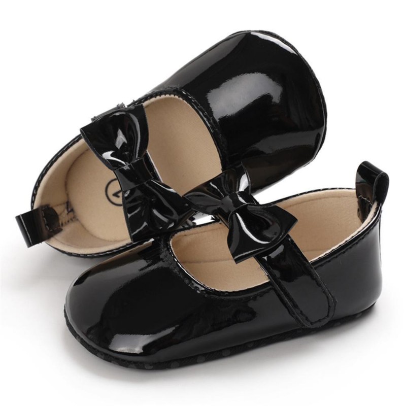 Baby Girls Solid Cute PU Magic Tape Shoes Baby Shoes