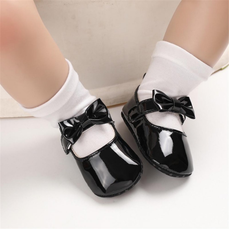 Baby Girls Solid Cute PU Magic Tape Shoes Baby Shoes