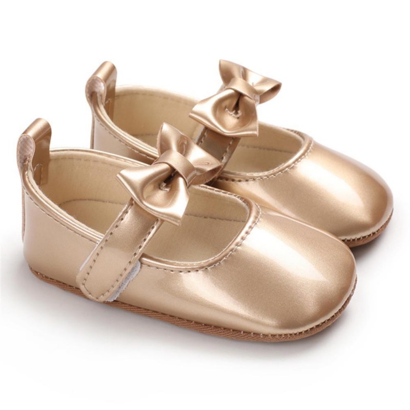 Baby Girls Solid Cute PU Magic Tape Shoes Baby Shoes
