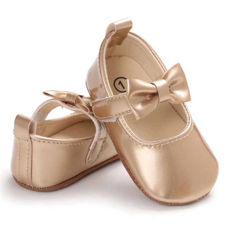 Baby Girls Solid Cute PU Magic Tape Shoes Baby Shoes