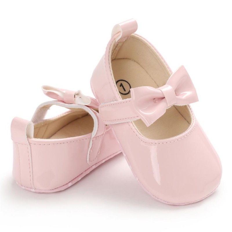 Baby Girls Solid Cute PU Magic Tape Shoes Baby Shoes