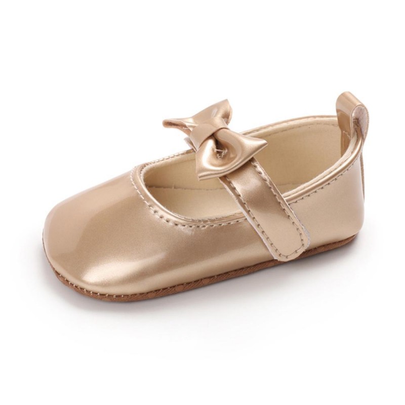 Baby Girls Solid Cute PU Magic Tape Shoes Baby Shoes