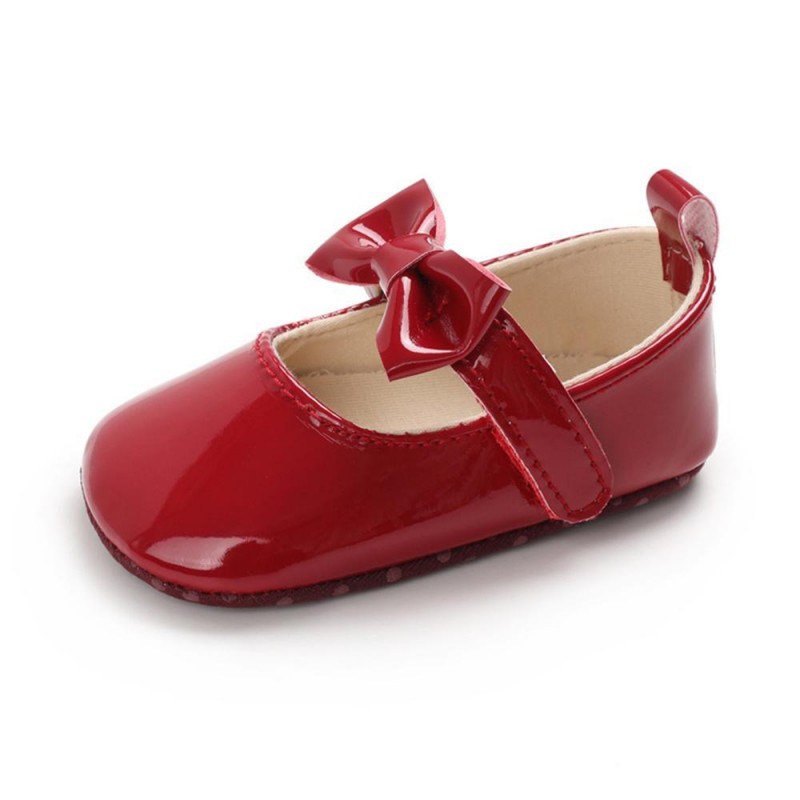 Baby Girls Solid Cute PU Magic Tape Shoes Baby Shoes