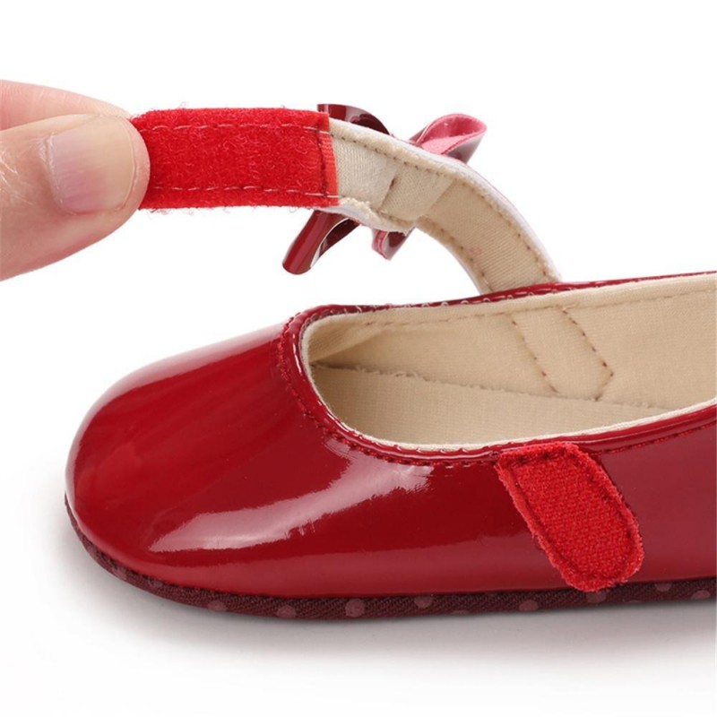 Baby Girls Solid Cute PU Magic Tape Shoes Baby Shoes