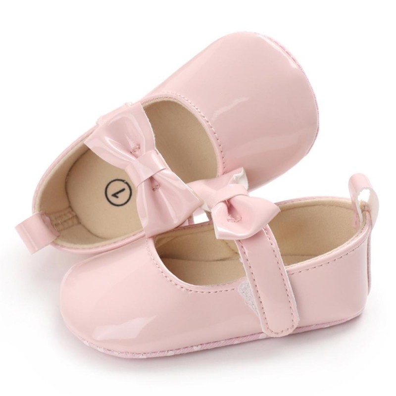 Baby Girls Solid Cute PU Magic Tape Shoes Baby Shoes