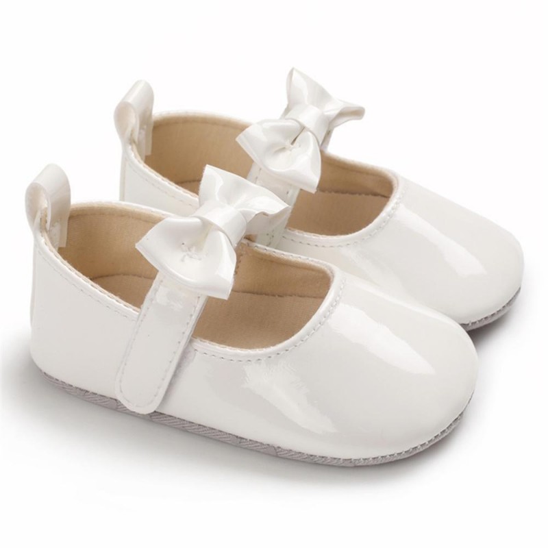 Baby Girls Solid Cute PU Magic Tape Shoes Baby Shoes