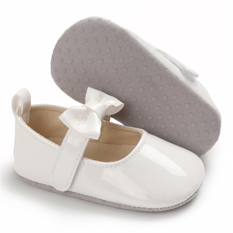 Baby Girls Solid Cute PU Magic Tape Shoes Baby Shoes
