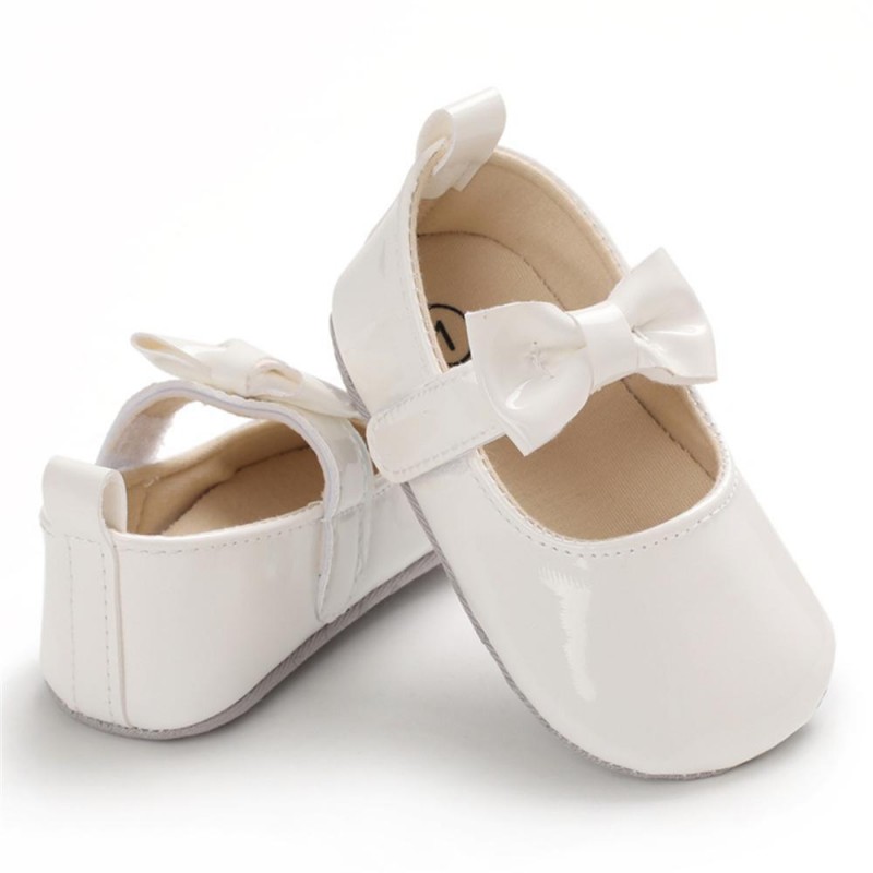 Baby Girls Solid Cute PU Magic Tape Shoes Baby Shoes