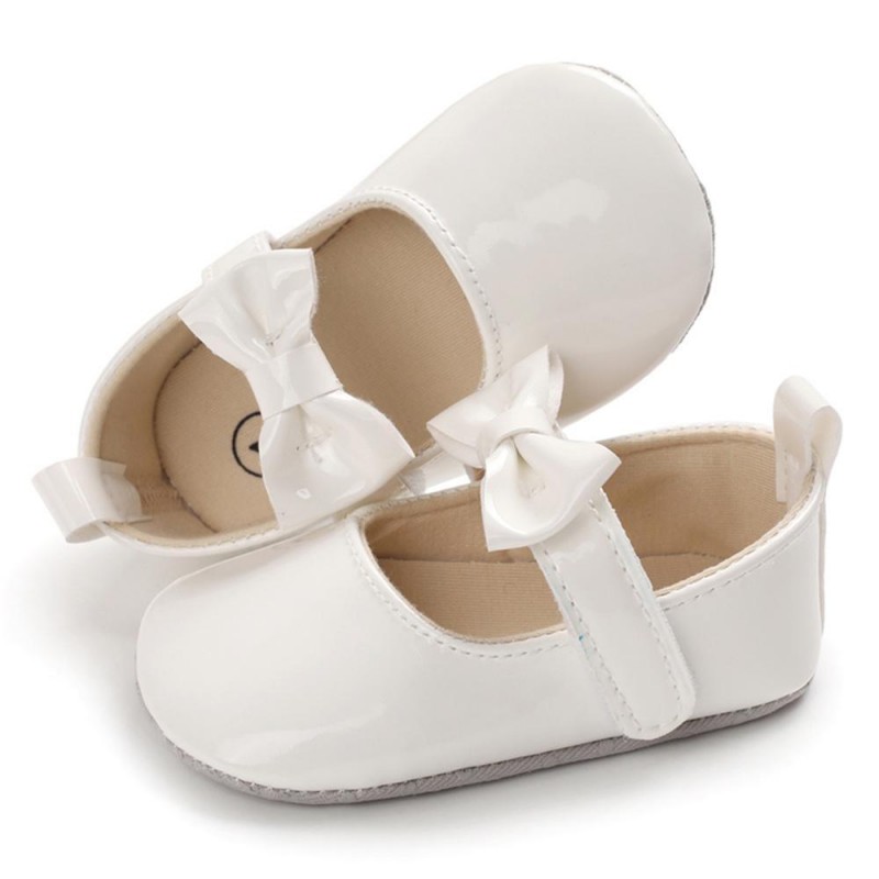 Baby Girls Solid Cute PU Magic Tape Shoes Baby Shoes