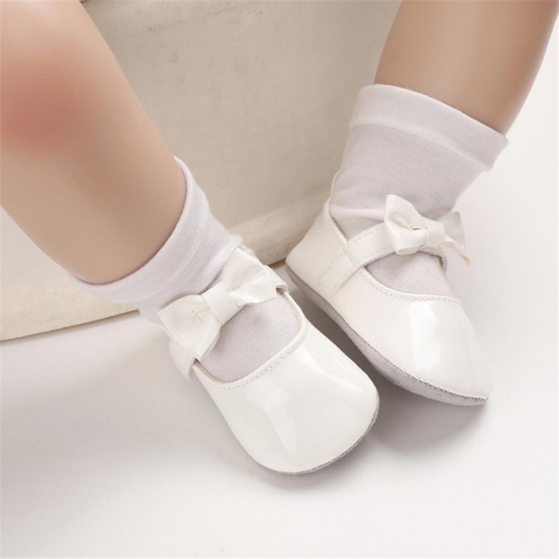 Baby Girls Solid Cute PU Magic Tape Shoes Baby Shoes