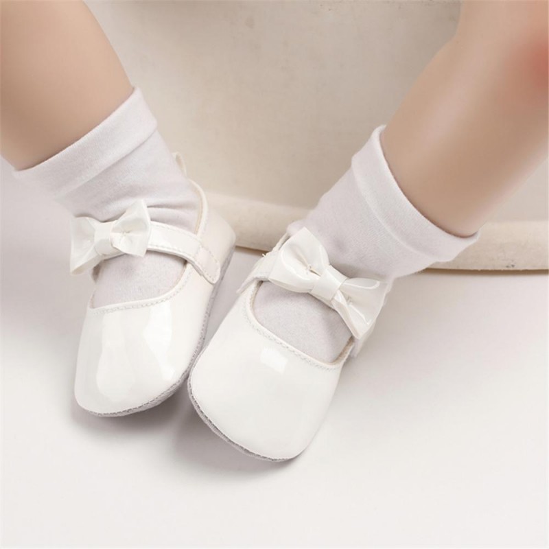Baby Girls Solid Cute PU Magic Tape Shoes Baby Shoes