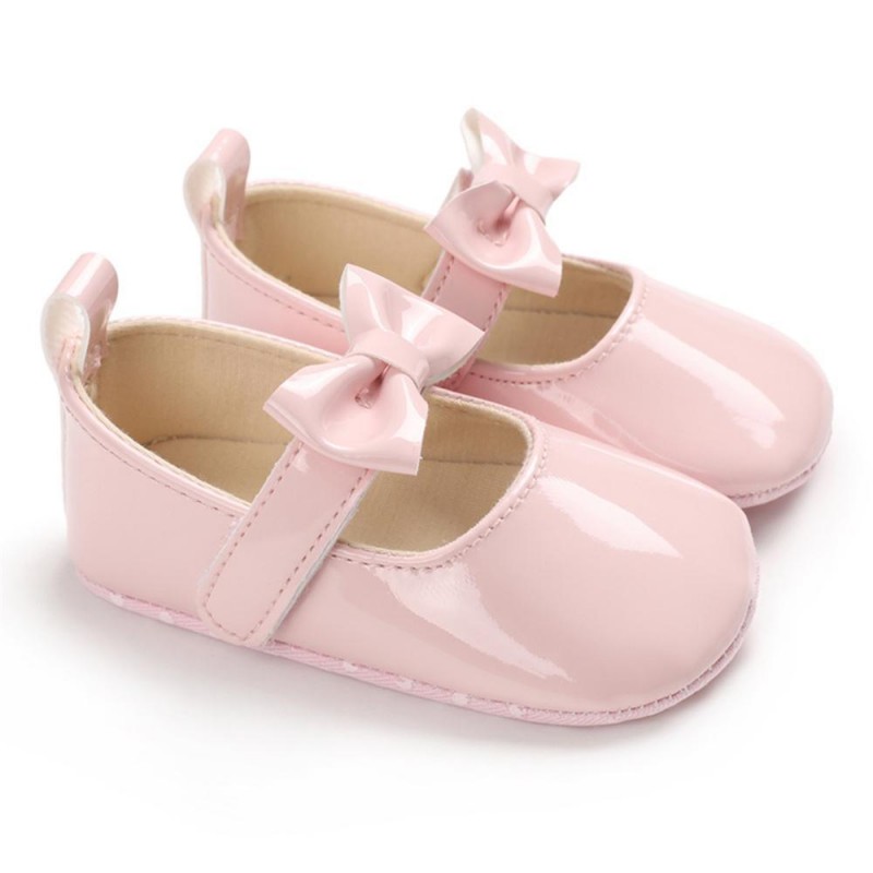 Baby Girls Solid Cute PU Magic Tape Shoes Baby Shoes